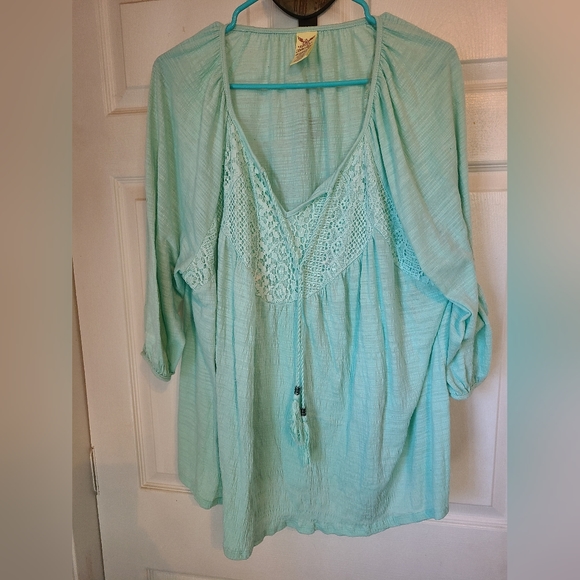 Faded Glory Woman's Blouse,  Size: 2X Color: Green - Picture 3 of 16